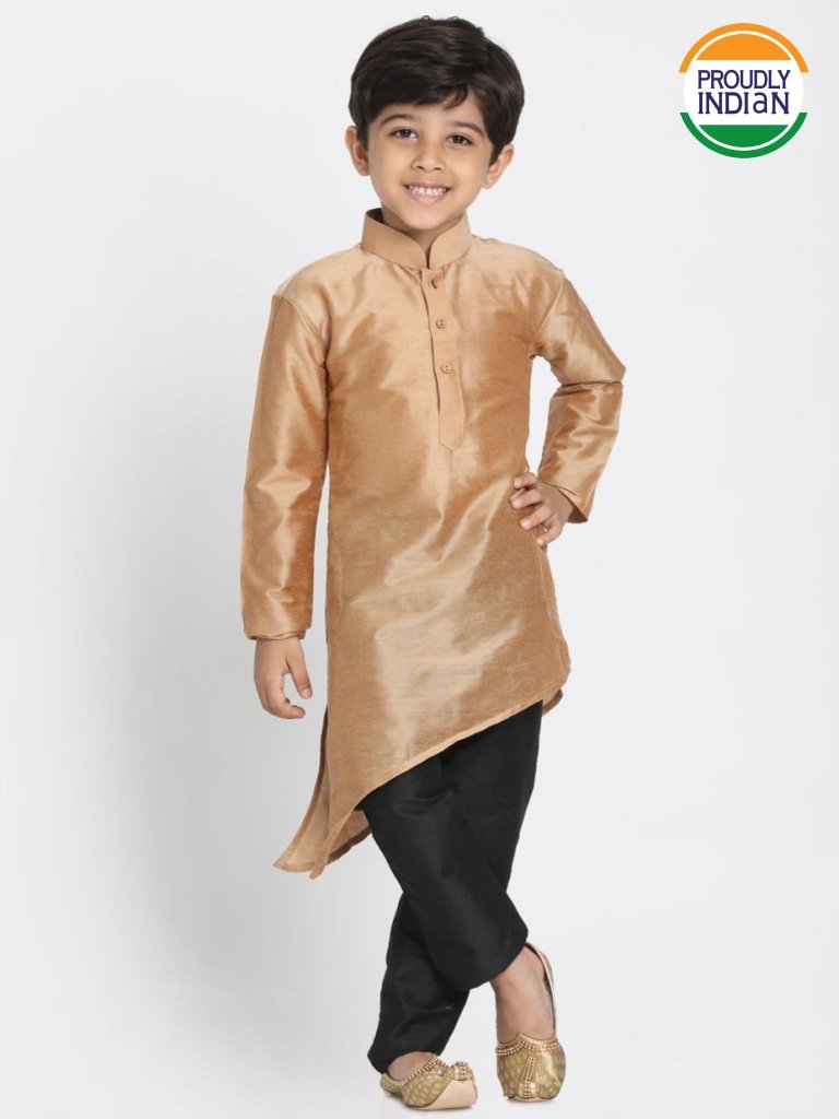 Cotton Silk Blend Kurta Pyjama Set for Boys - JBN Creation