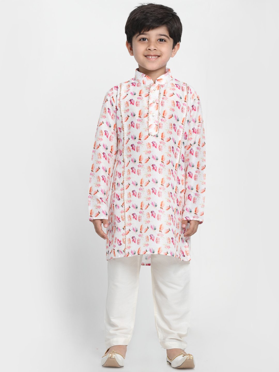 Cotton Blend Multi-Color Digital Printed Kurta Pyjama Set for Boys - JBN Creation