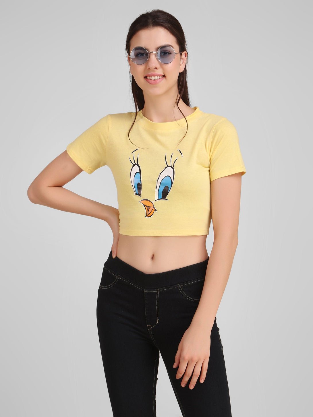 Women Yellow Crop Top - NOZ2TOZ - Indiakreations