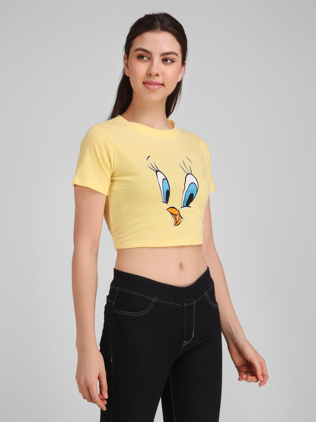 Women Yellow Crop Top - NOZ2TOZ - Indiakreations