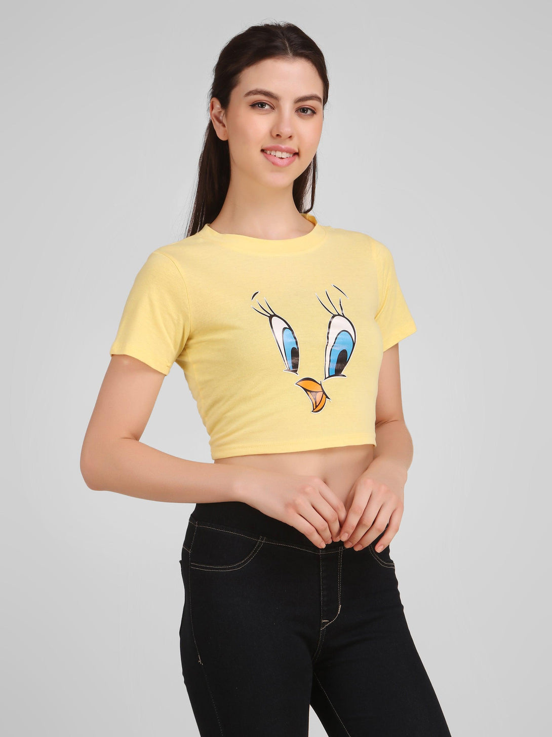 Women Yellow Crop Top - NOZ2TOZ - Indiakreations