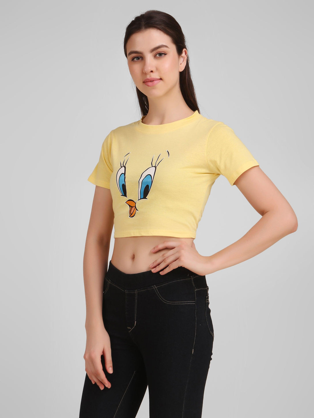 Women Yellow Crop Top - NOZ2TOZ - Indiakreations