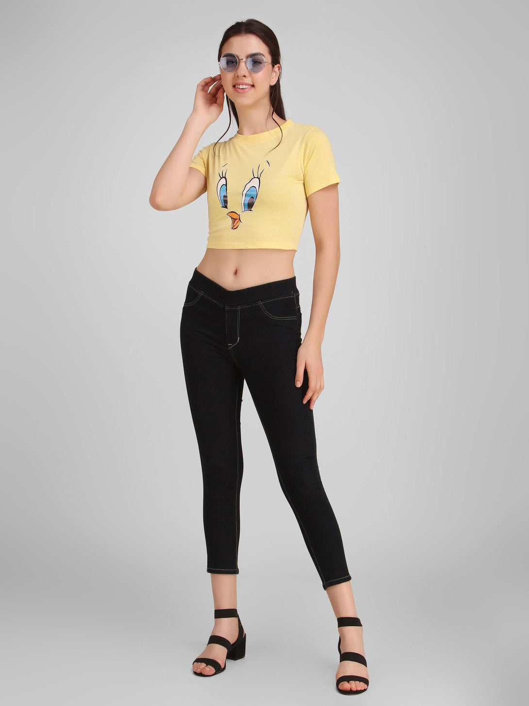 Women Yellow Crop Top - NOZ2TOZ - Indiakreations