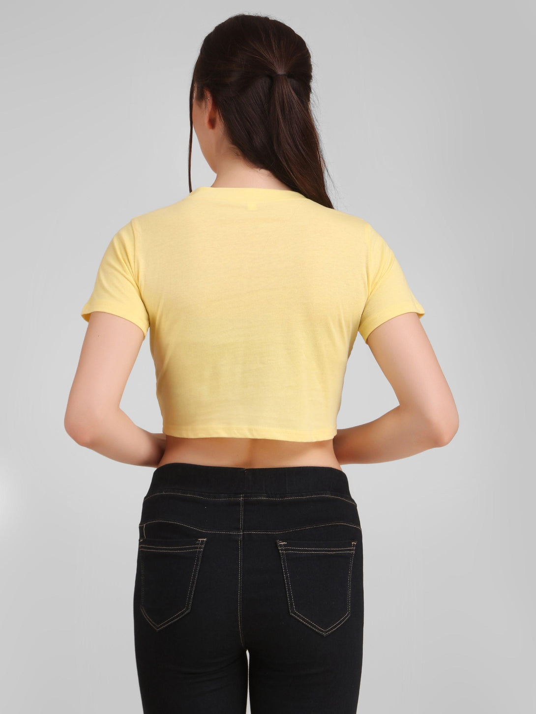 Women Yellow Crop Top - NOZ2TOZ - Indiakreations