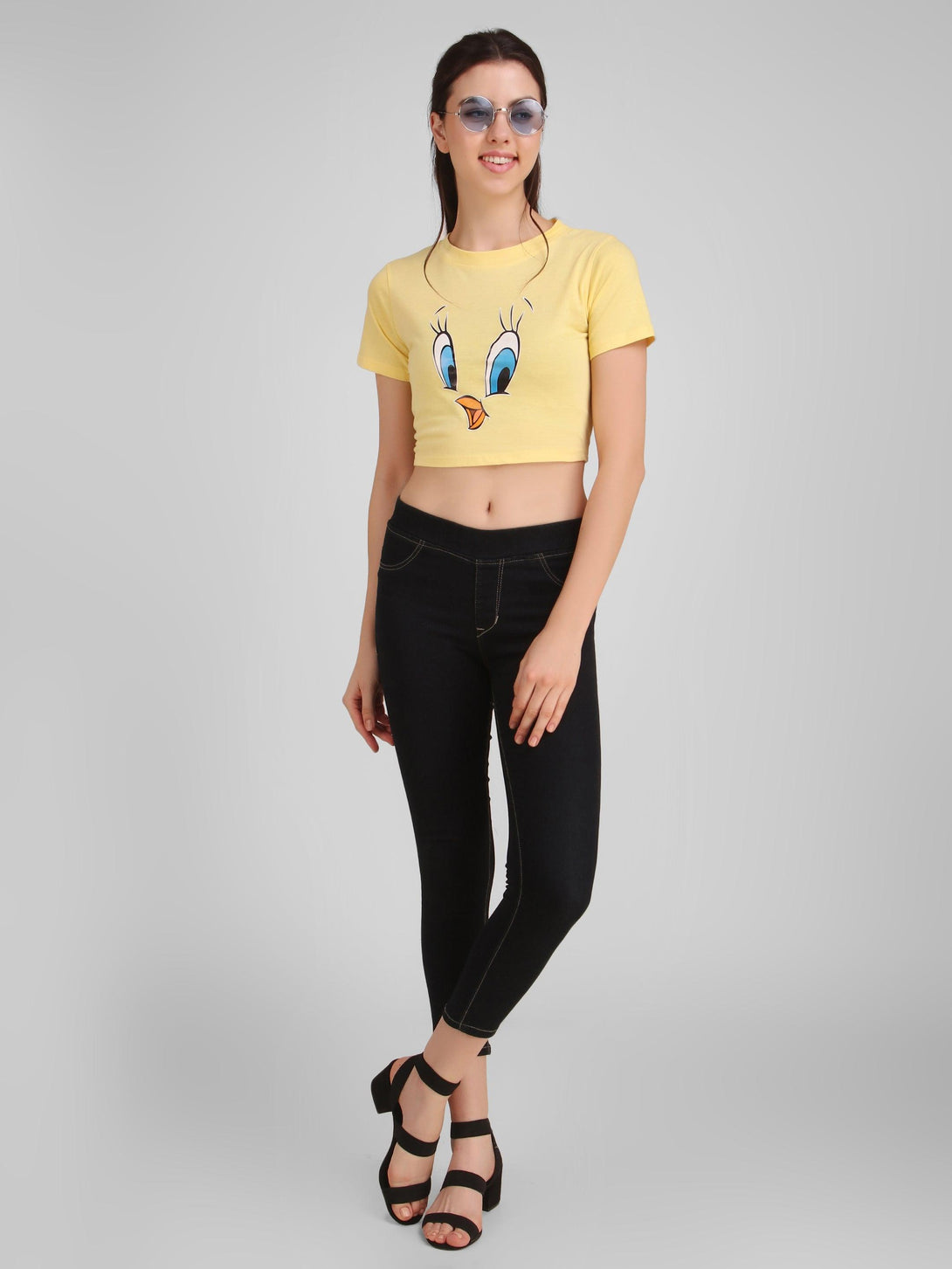 Women Yellow Crop Top - NOZ2TOZ - Indiakreations