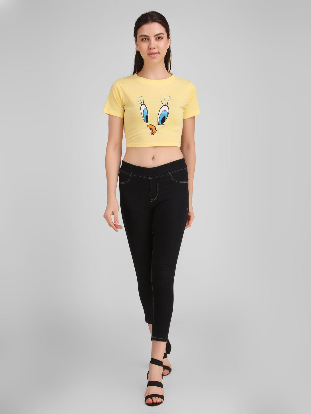 Women Yellow Crop Top - NOZ2TOZ - Indiakreations