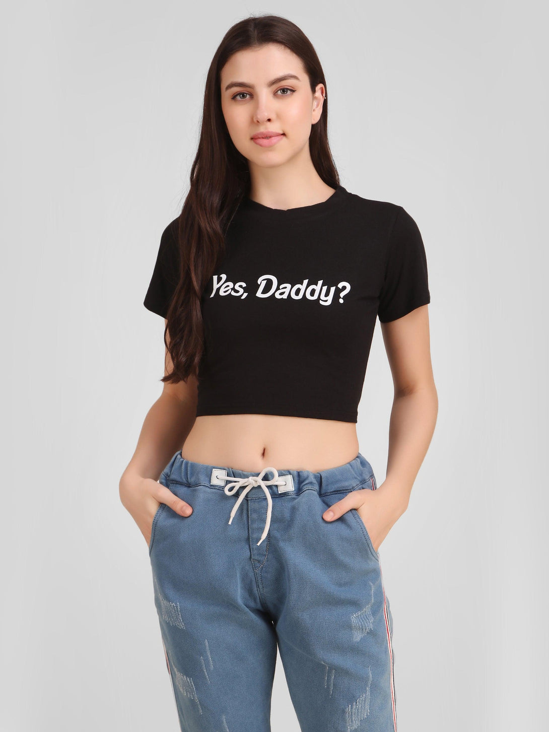 Women Black Crop Top - NOZ2TOZ - Indiakreations