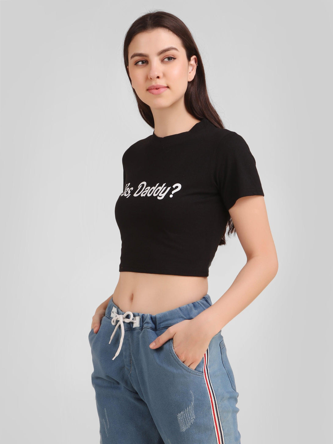 Women Black Crop Top - NOZ2TOZ - Indiakreations