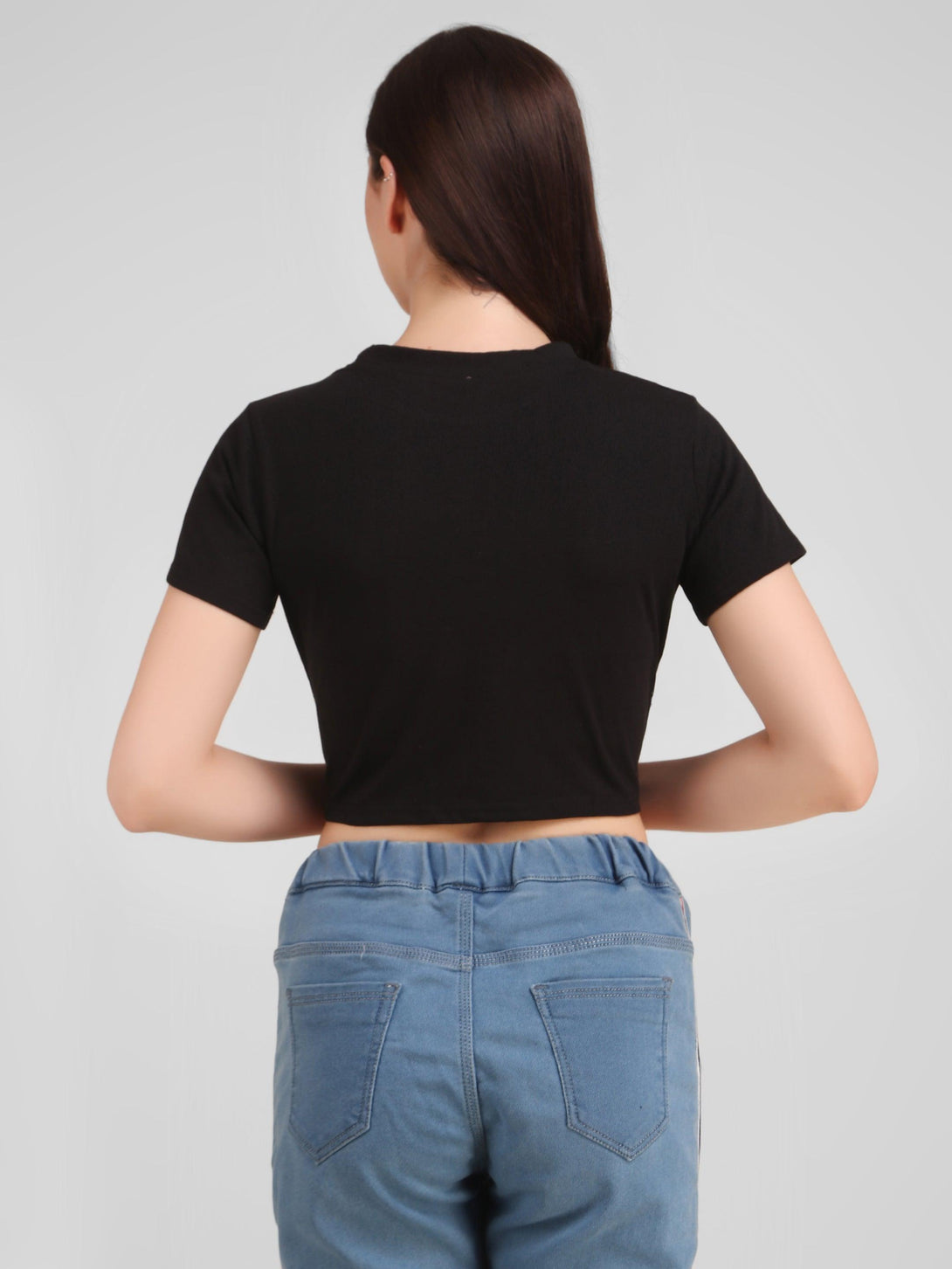 Women Black Crop Top - NOZ2TOZ - Indiakreations