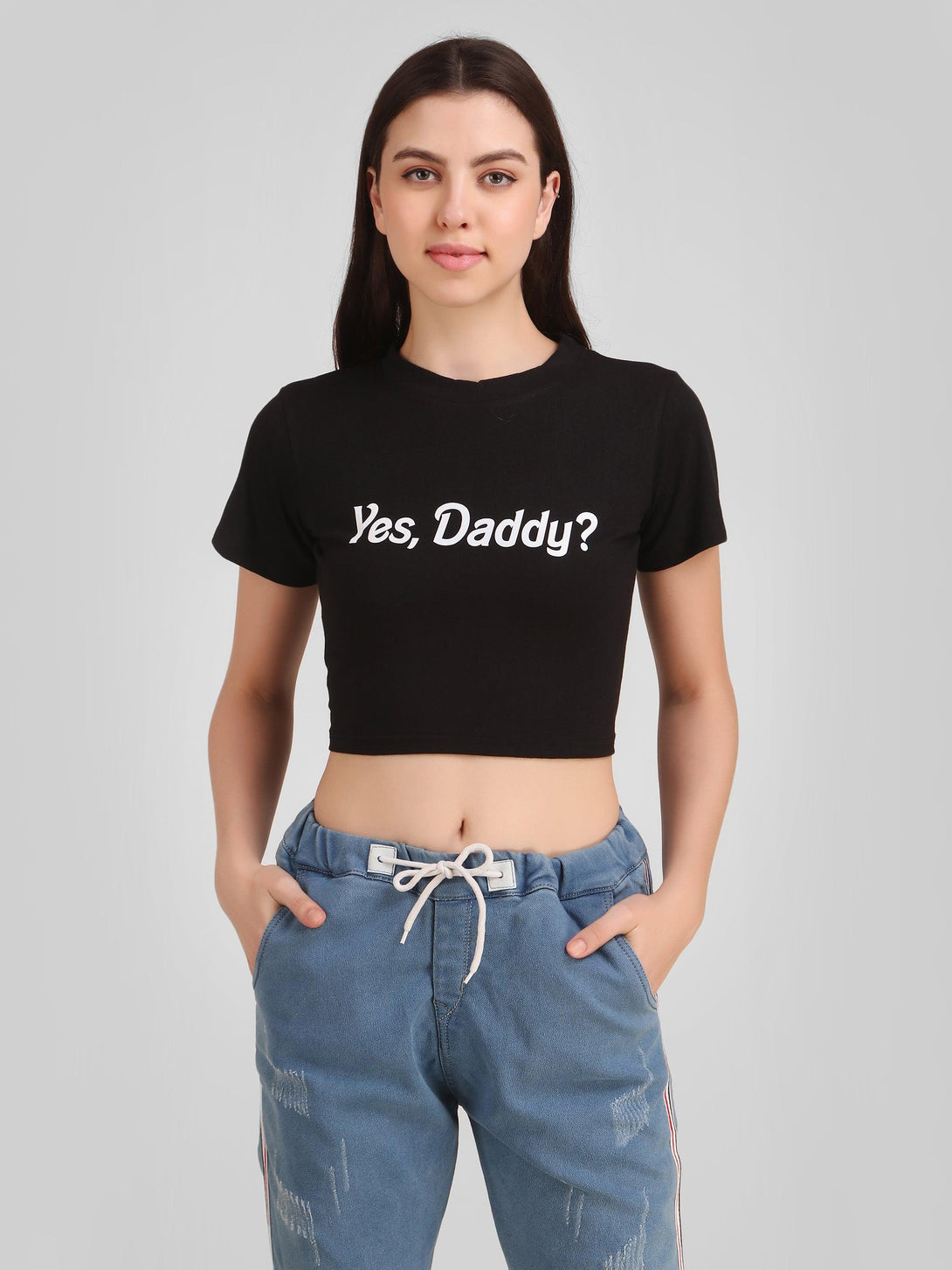 Women Black Crop Top - NOZ2TOZ - Indiakreations