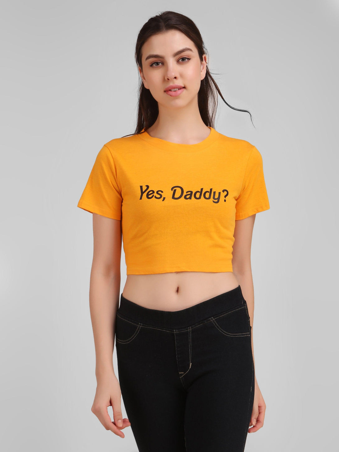 Women Mustard Crop Top - NOZ2TOZ - Indiakreations