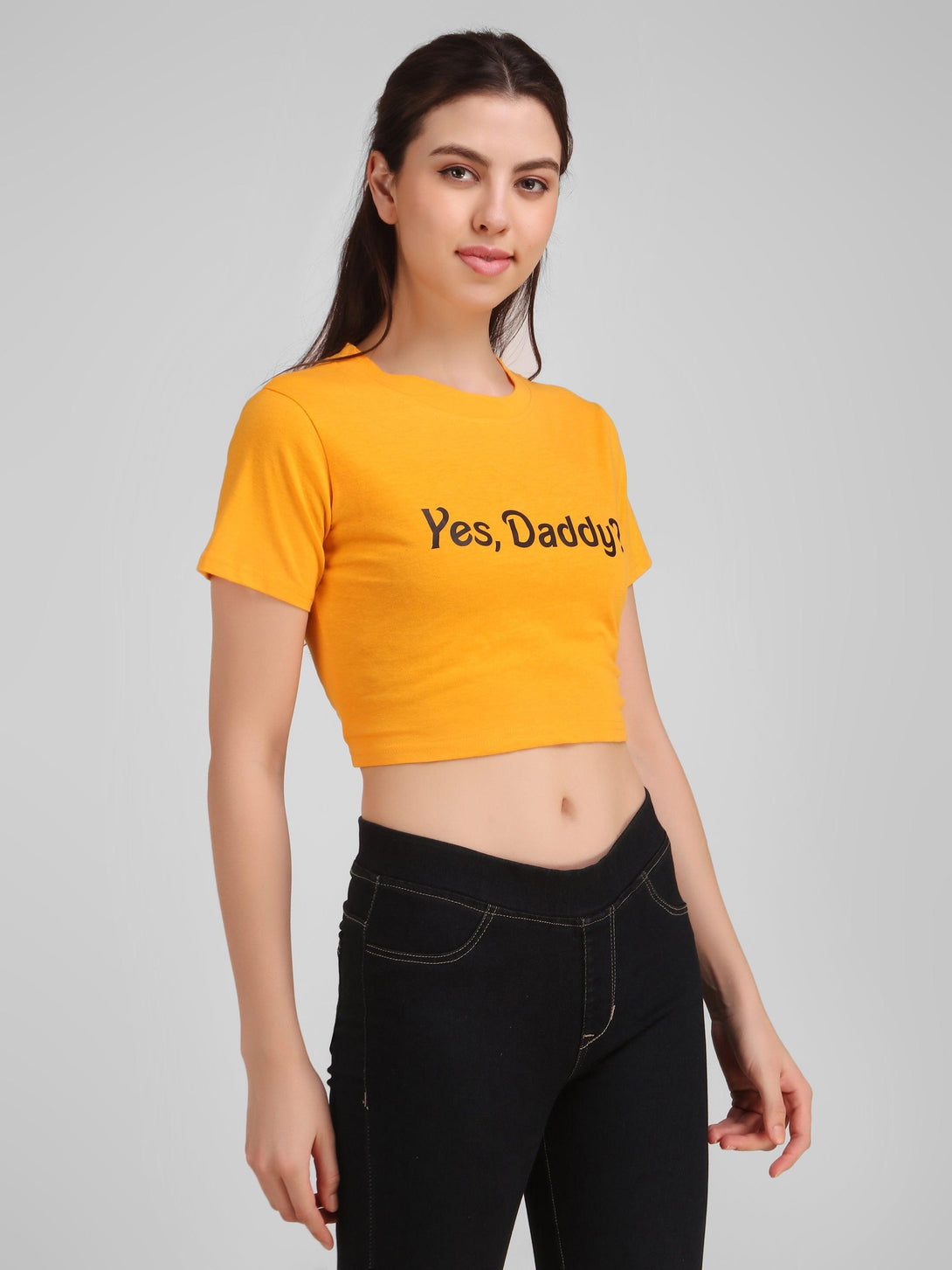 Women Mustard Crop Top - NOZ2TOZ - Indiakreations