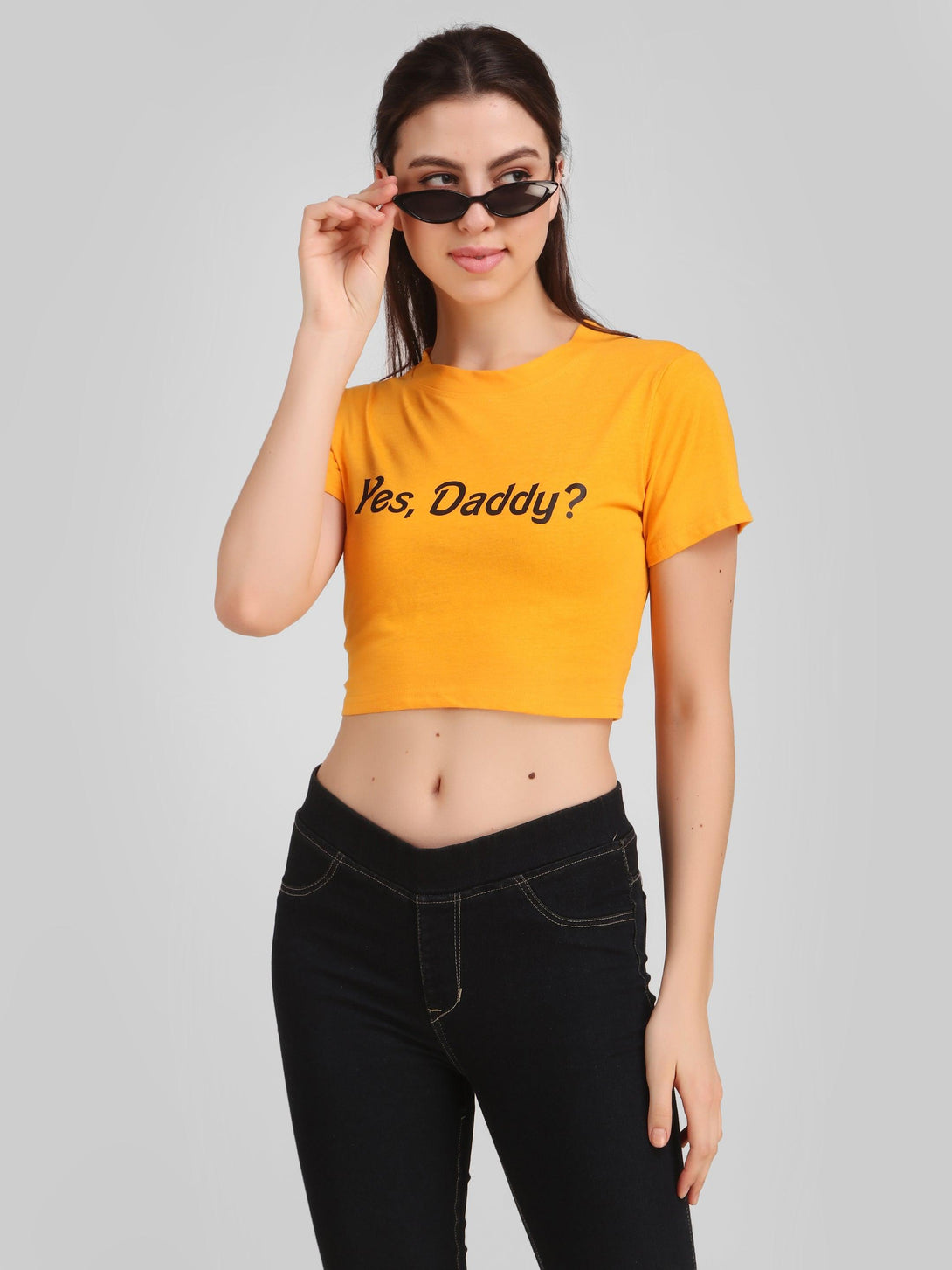 Women Mustard Crop Top - NOZ2TOZ - Indiakreations