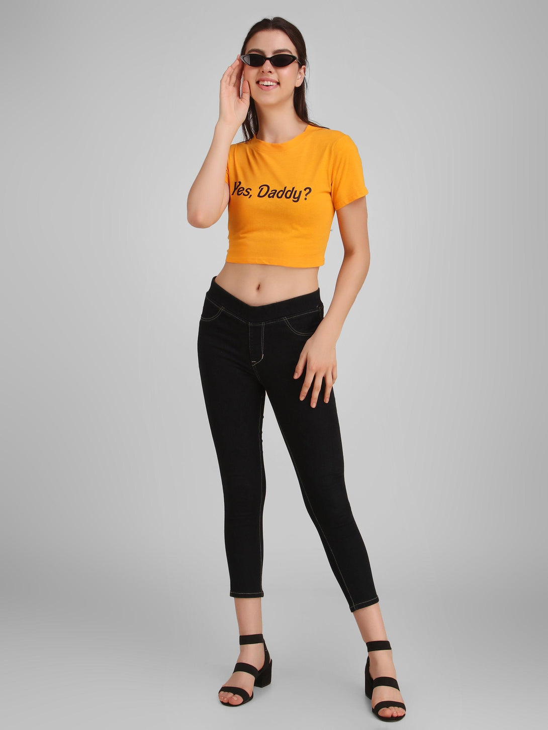 Women Mustard Crop Top - NOZ2TOZ - Indiakreations