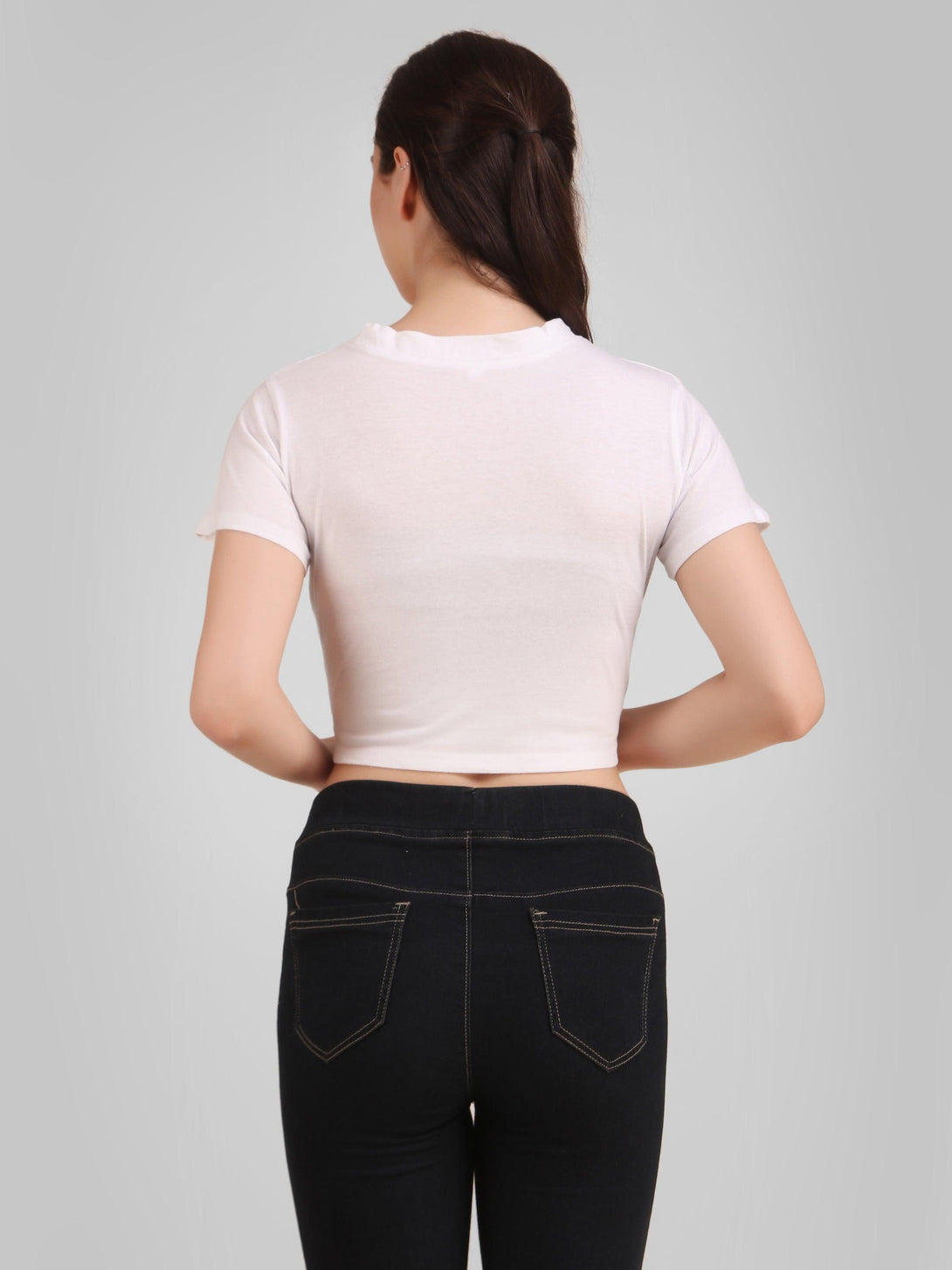 Women White Crop Top - NOZ2TOZ - Indiakreations