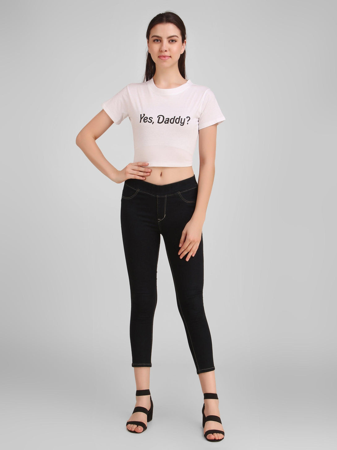 Women White Crop Top - NOZ2TOZ - Indiakreations