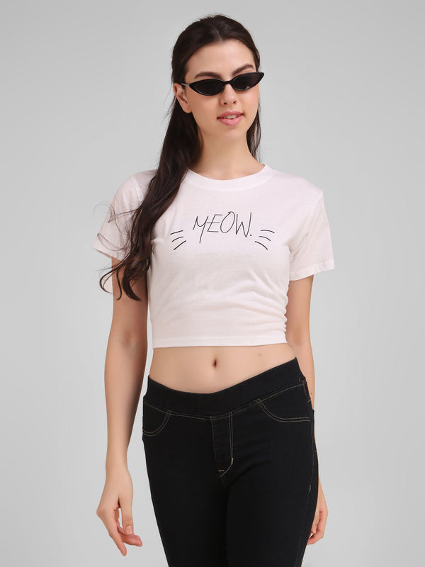 Women White Crop Top - NOZ2TOZ - Indiakreations