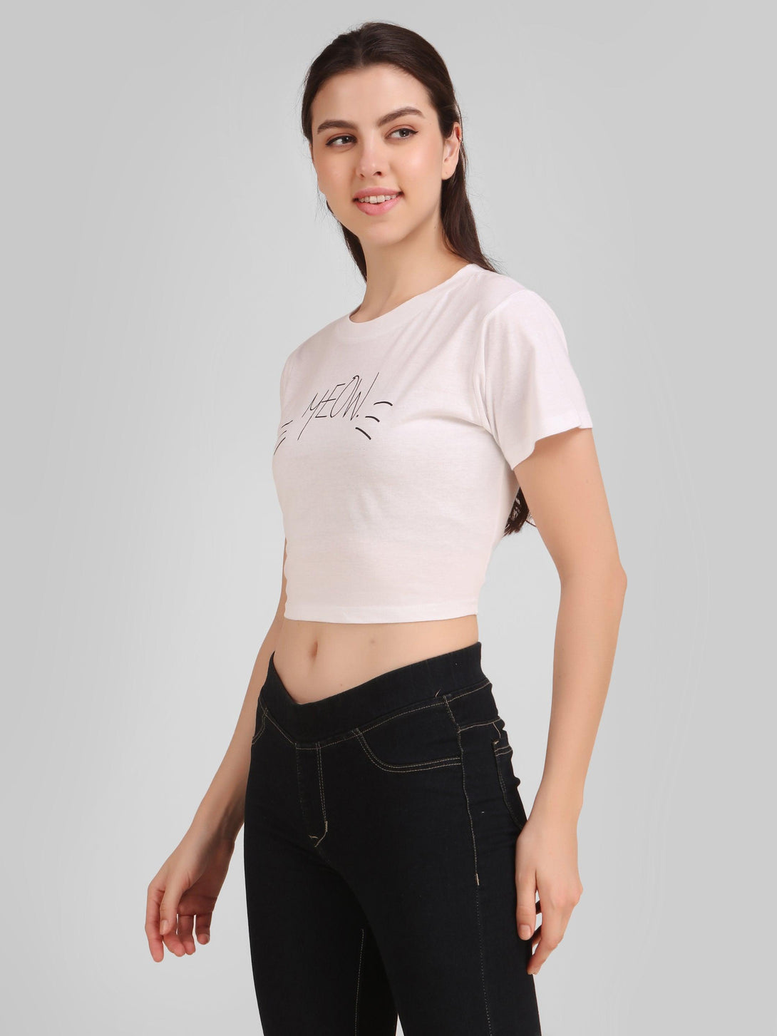 Women White Crop Top - NOZ2TOZ - Indiakreations