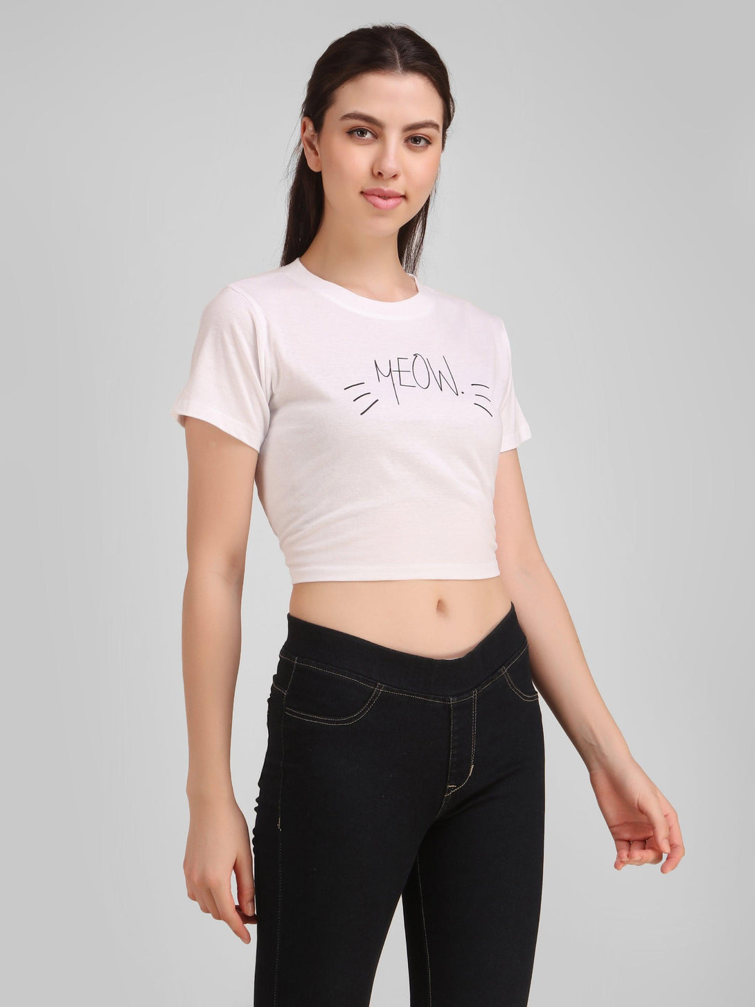 Women White Crop Top - NOZ2TOZ - Indiakreations