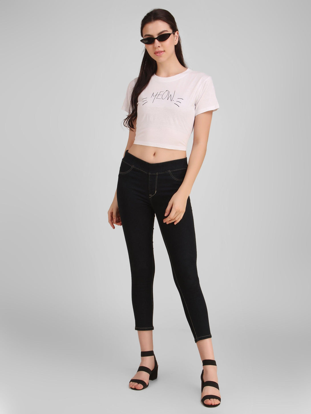 Women White Crop Top - NOZ2TOZ - Indiakreations