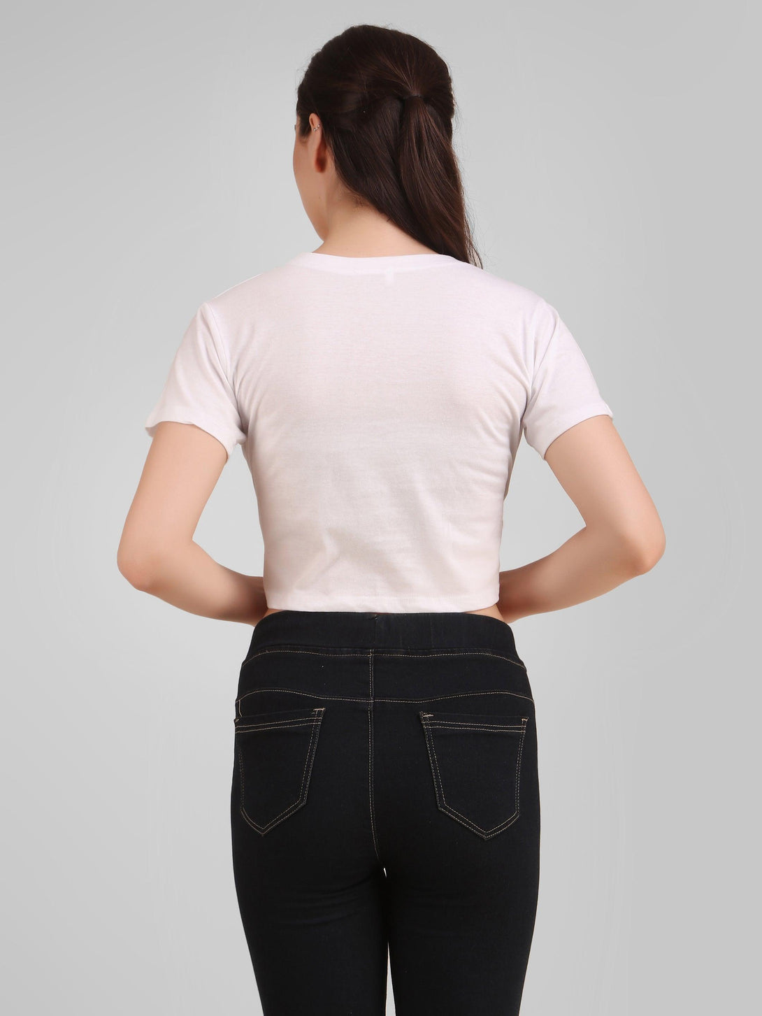 Women White Crop Top - NOZ2TOZ - Indiakreations