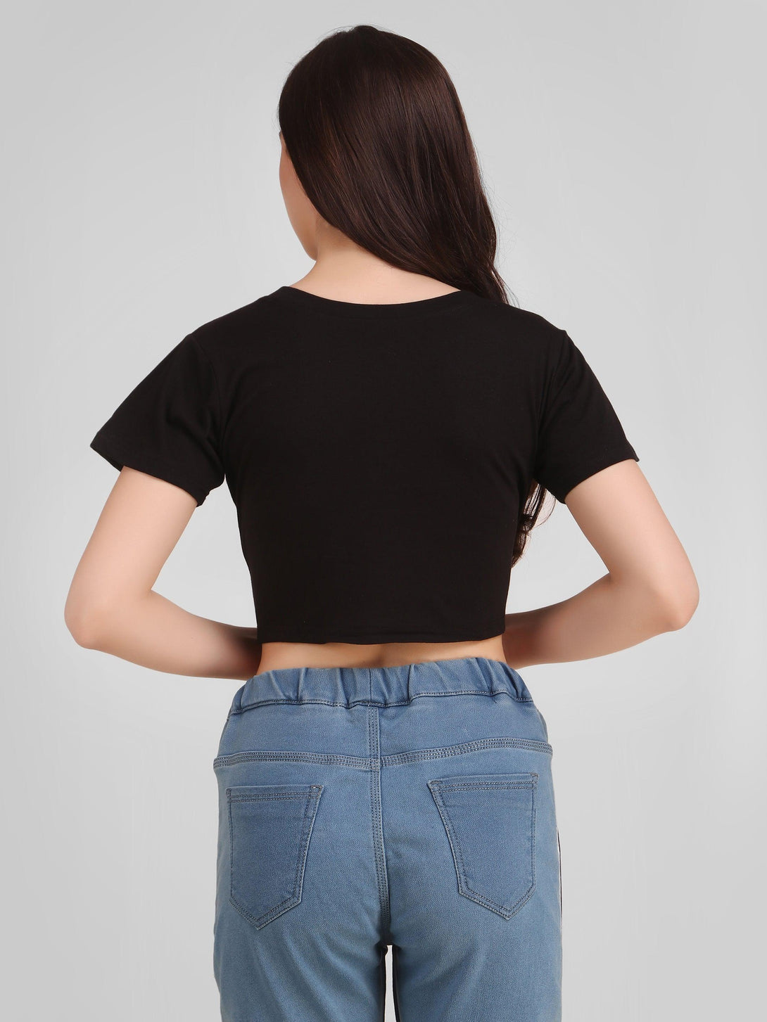 Women Black Crop Top - NOZ2TOZ - Indiakreations