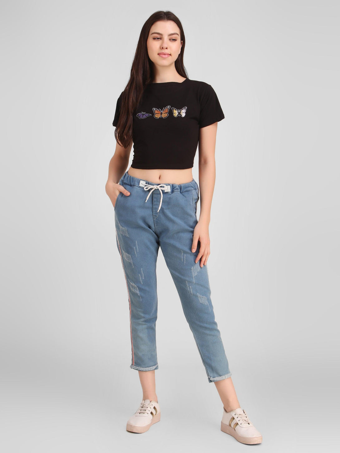 Women Black Crop Top - NOZ2TOZ - Indiakreations