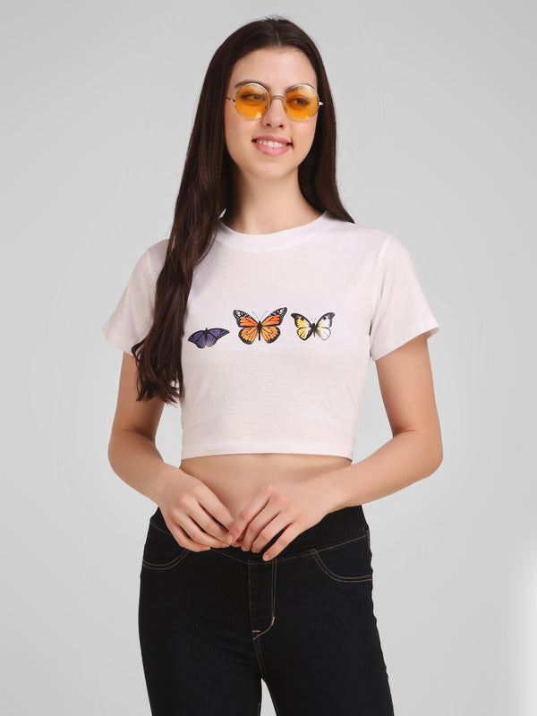 Women White Crop Top - NOZ2TOZ - Indiakreations