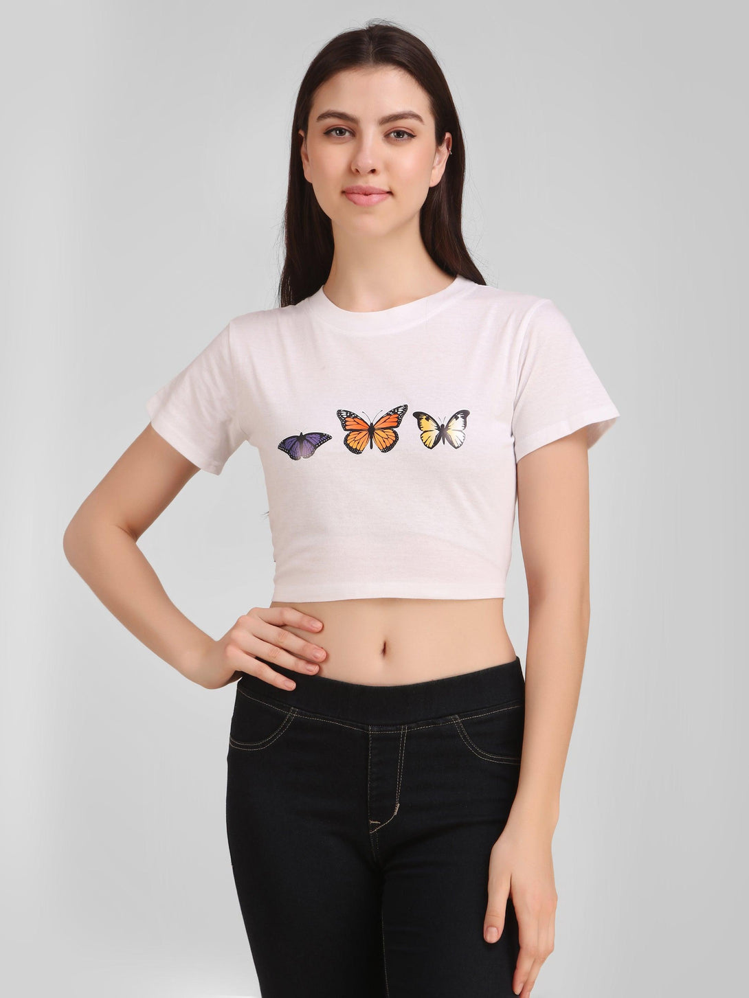 Women White Crop Top - NOZ2TOZ - Indiakreations