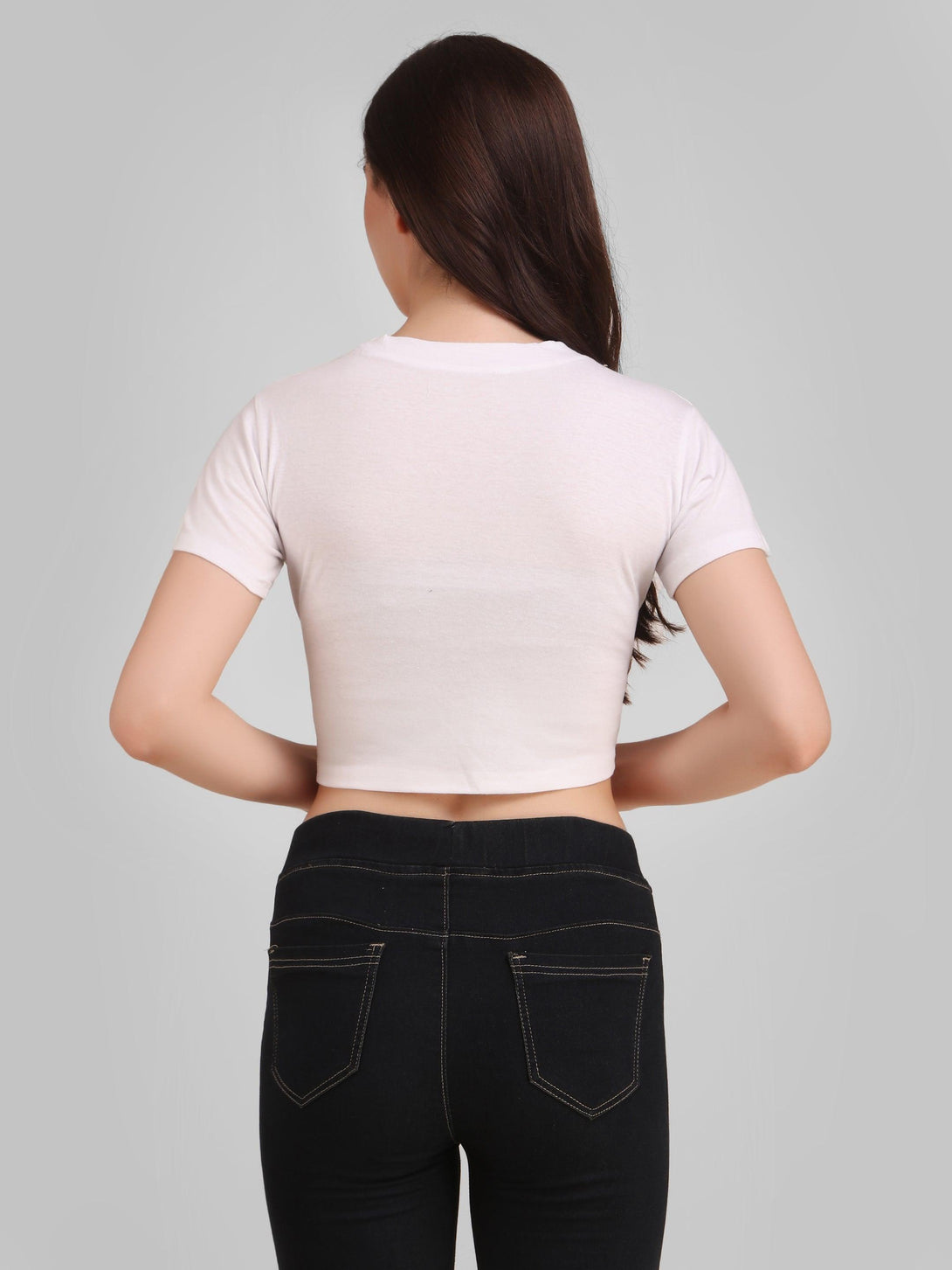 Women White Crop Top - NOZ2TOZ - Indiakreations