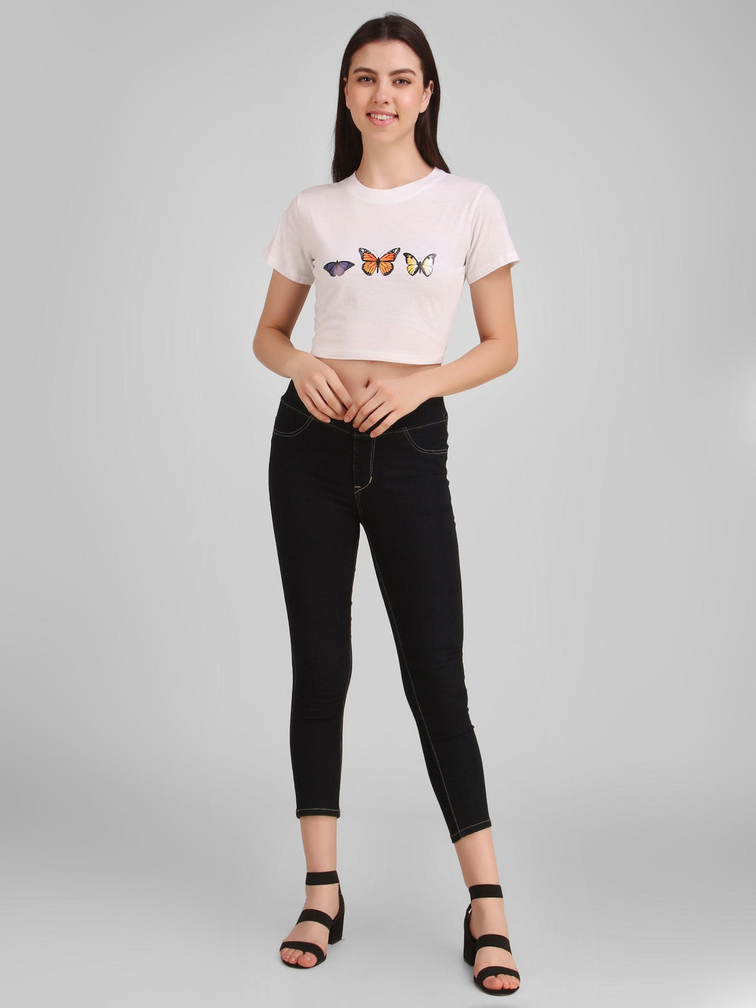 Women White Crop Top - NOZ2TOZ - Indiakreations