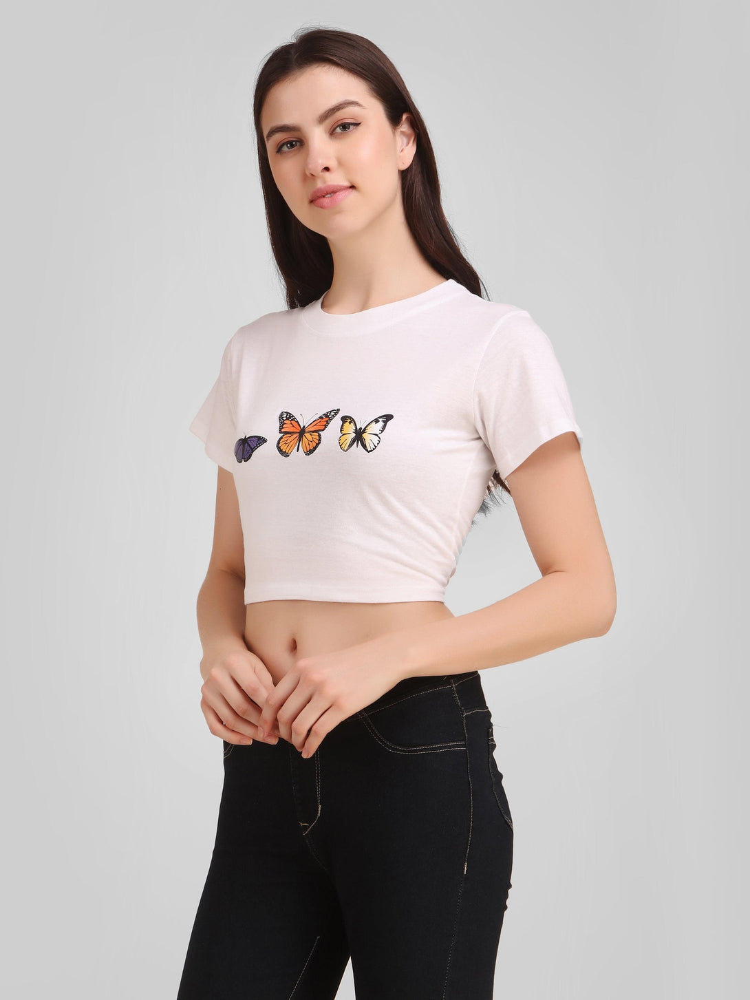 Women White Crop Top - NOZ2TOZ - Indiakreations