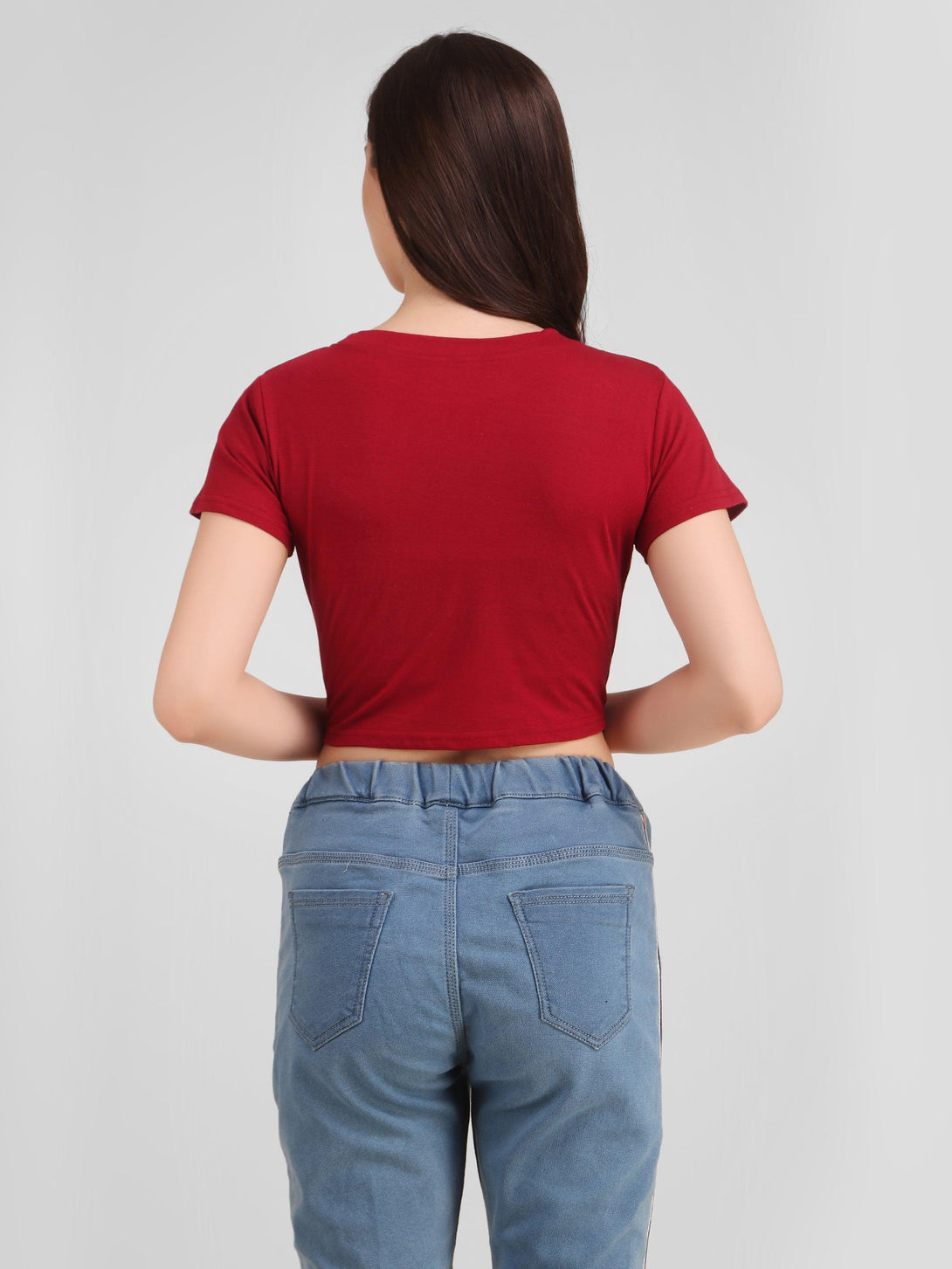 Women Maroon Crop Top - NOZ2TOZ - Indiakreations