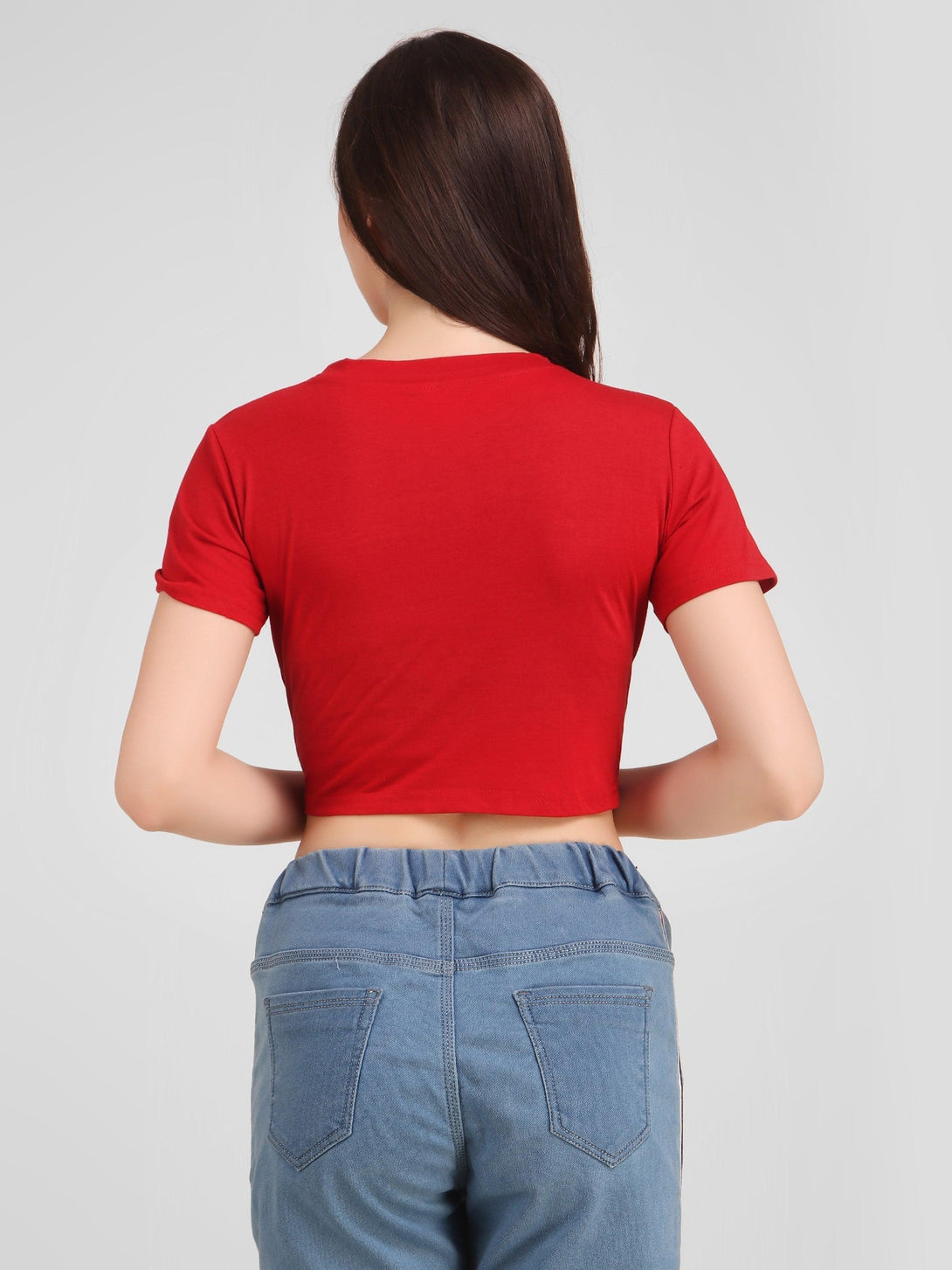 Women Red Crop Top - NOZ2TOZ - Indiakreations