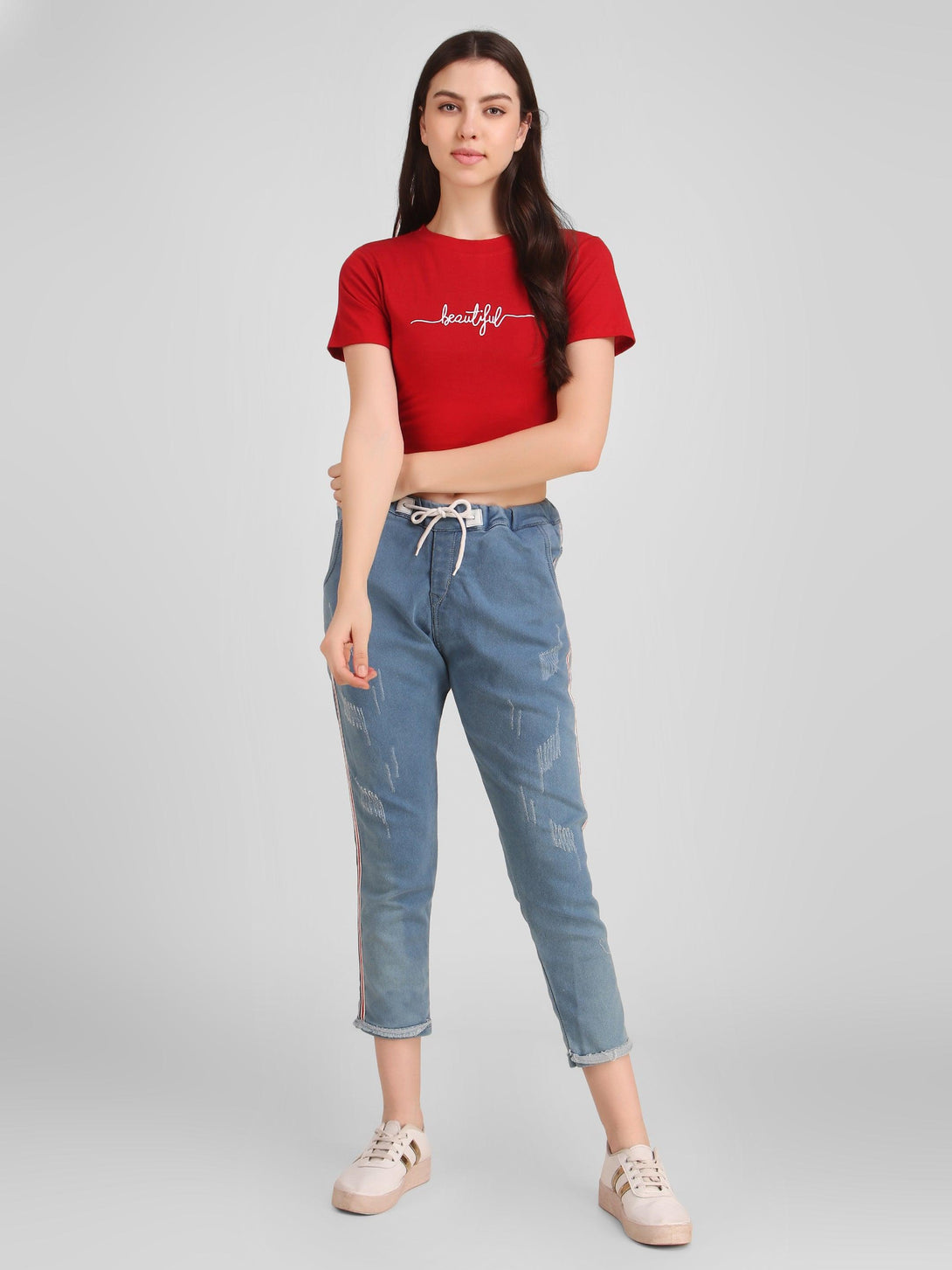 Women Red Crop Top - NOZ2TOZ - Indiakreations