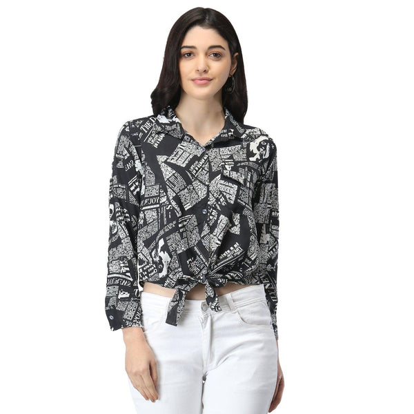 STYLISH PARTY WEAR BLACK KNOT TOP - NOZ2TOZ - Indiakreations