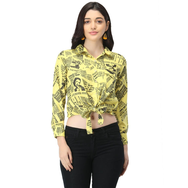 STYLISH YELLOW WEAR RED KNOT TOP - NOZ2TOZ - Indiakreations