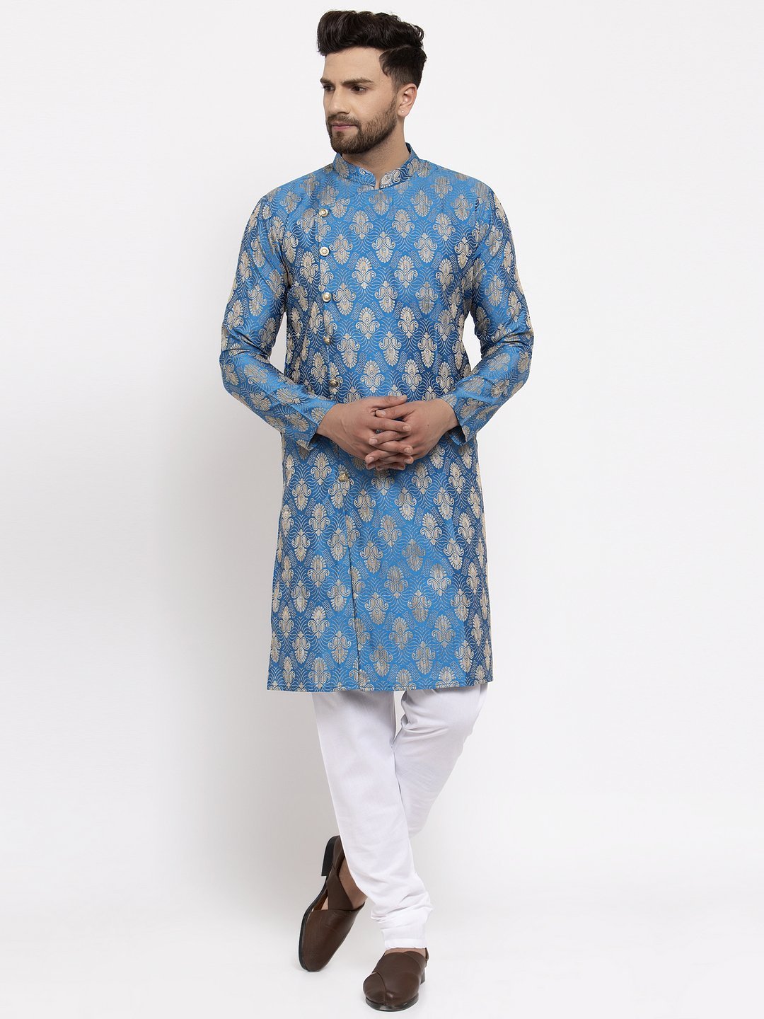 Men's Jacquard Kurta with Churidar - Virat Fashions