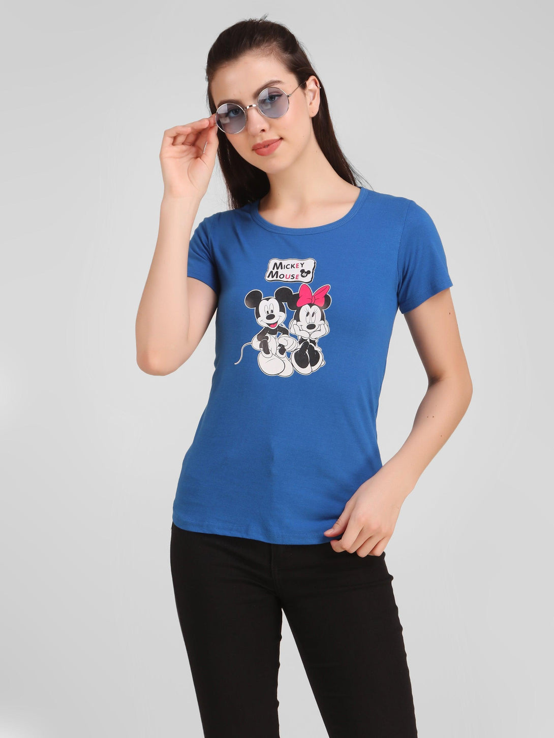 Women Blue Mickey Top - NOZ2TOZ - Indiakreations