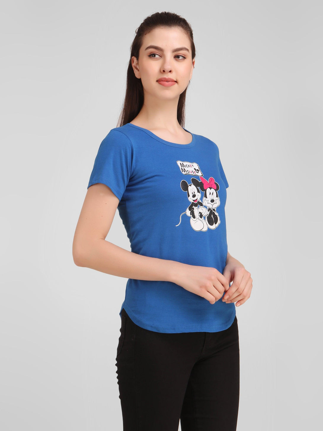 Women Blue Mickey Top - NOZ2TOZ - Indiakreations