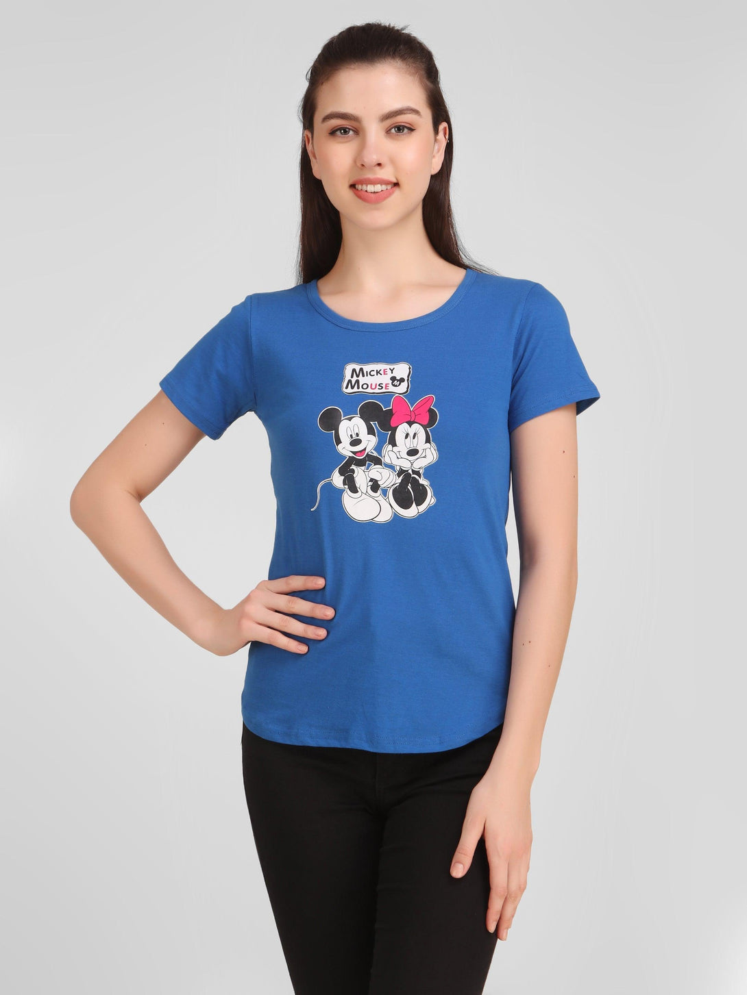 Women Blue Mickey Top - NOZ2TOZ - Indiakreations