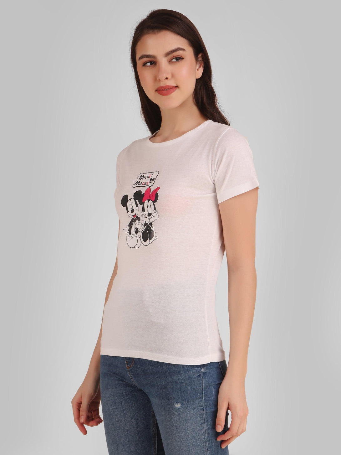 Women White Mickey Top - NOZ2TOZ - Indiakreations