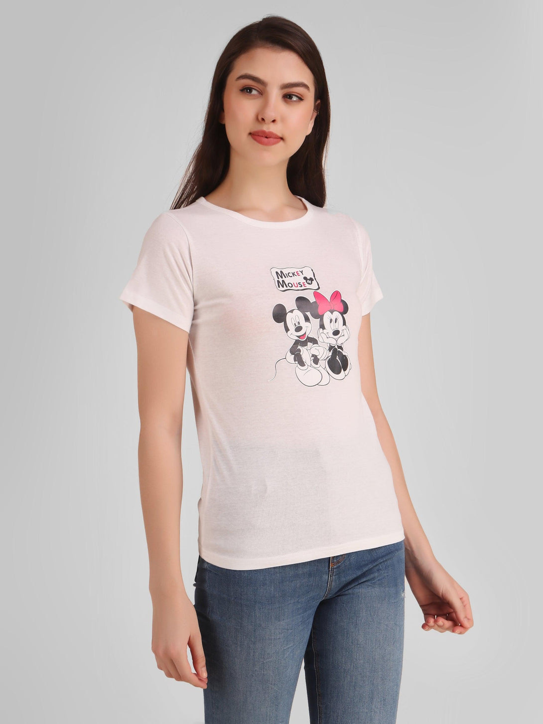 Women White Mickey Top - NOZ2TOZ - Indiakreations