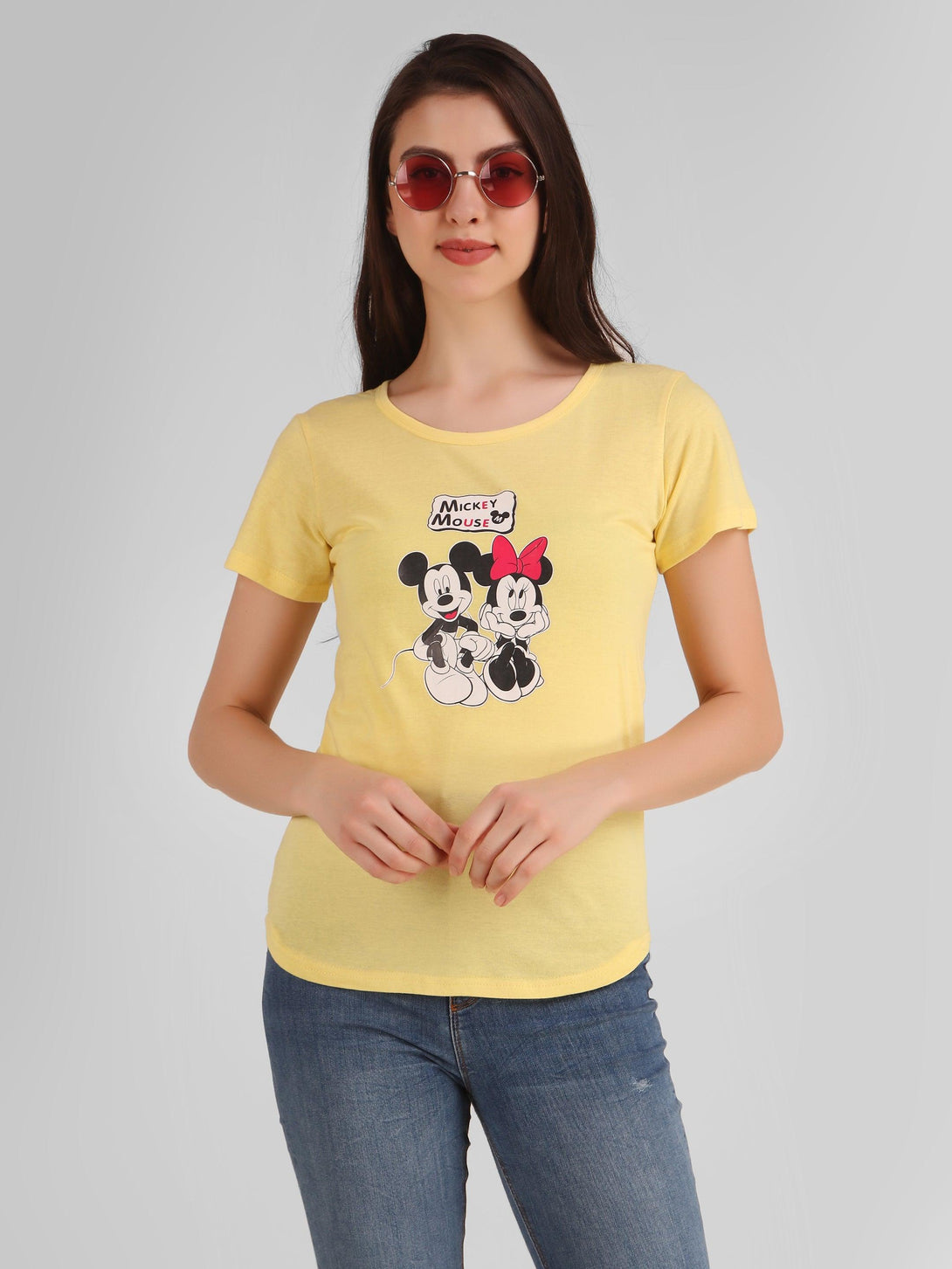 Women Yellow Mickey Top - NOZ2TOZ - Indiakreations