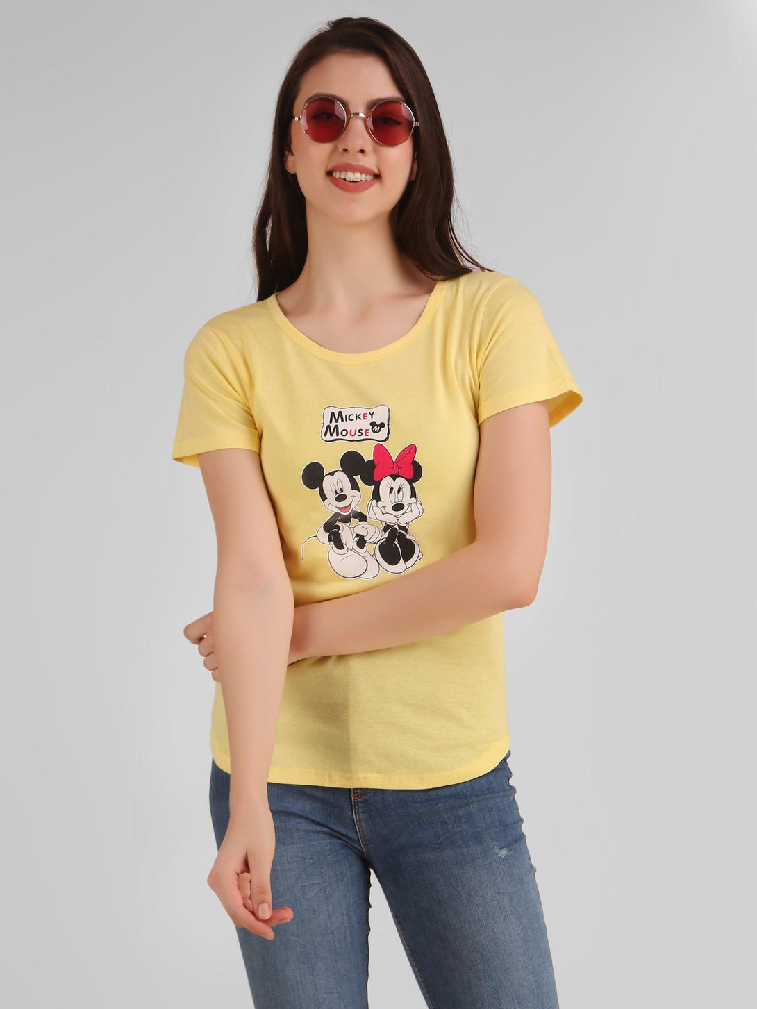 Women Yellow Mickey Top - NOZ2TOZ - Indiakreations