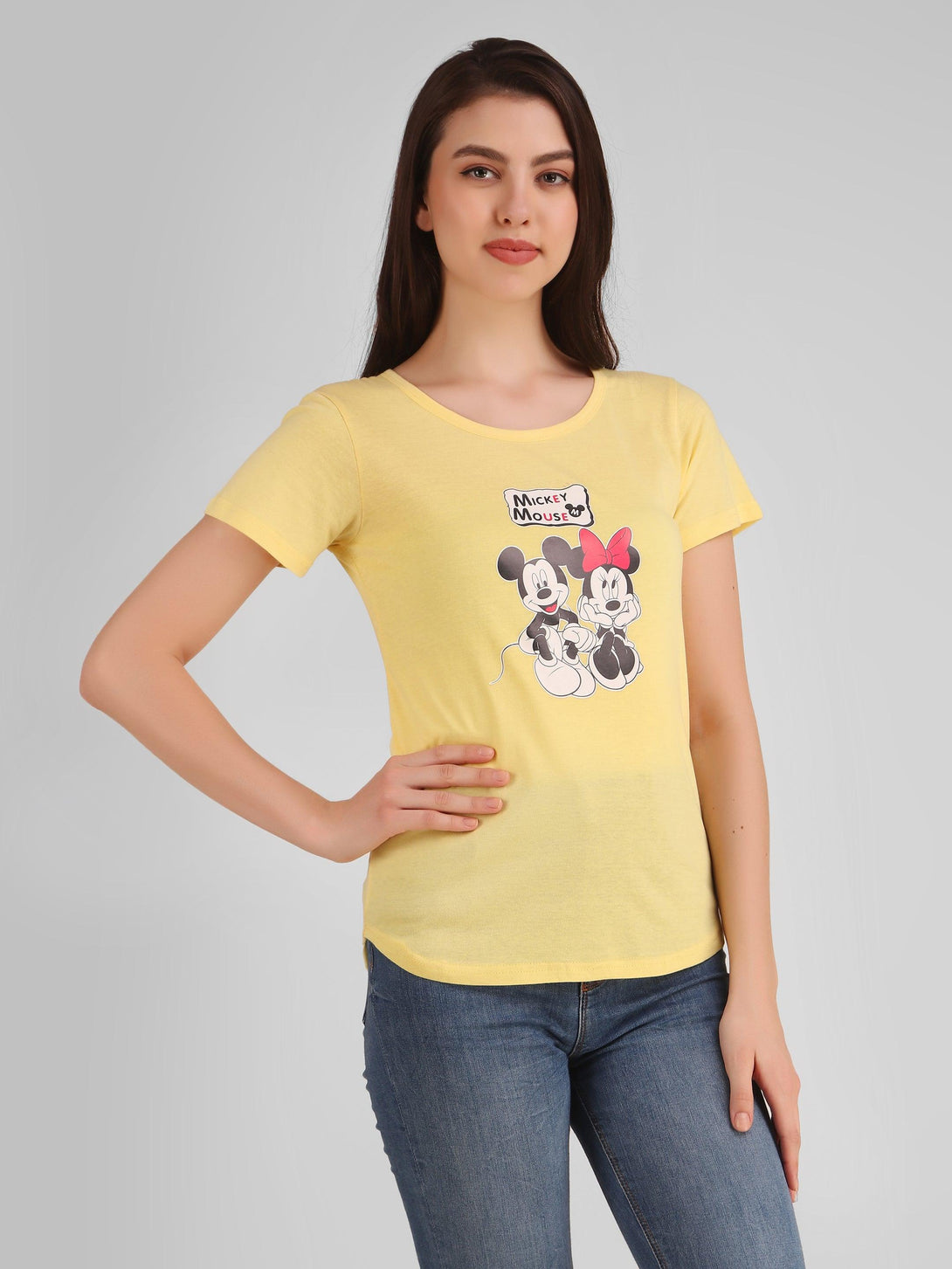 Women Yellow Mickey Top - NOZ2TOZ - Indiakreations