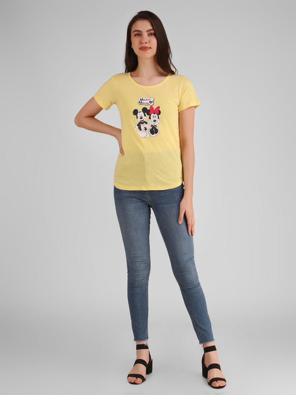 Women Yellow Mickey Top - NOZ2TOZ - Indiakreations