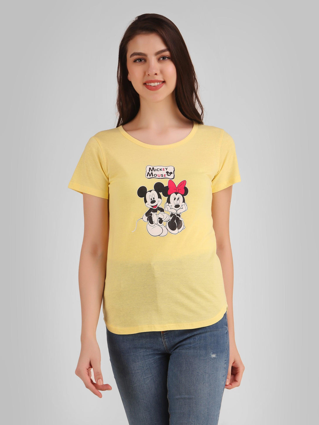 Women Yellow Mickey Top - NOZ2TOZ - Indiakreations