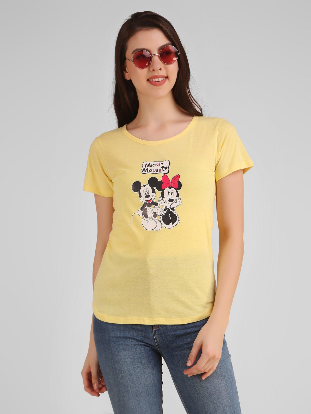 Women Yellow Mickey Top - NOZ2TOZ - Indiakreations