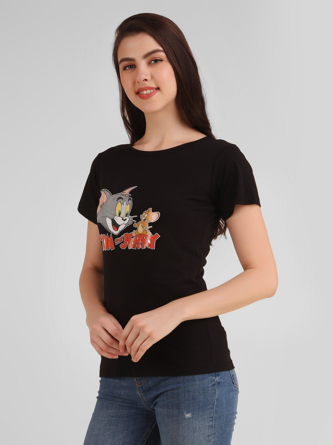 Women Black Tom & Jerry Top - NOZ2TOZ - Indiakreations